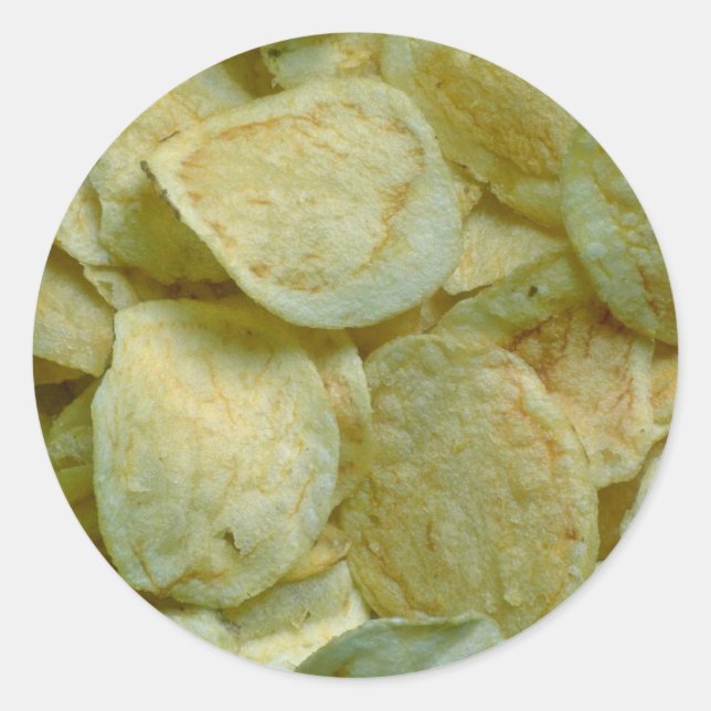 Knusprige Kartoffelchips Runder Aufkleber (Vorderseite)