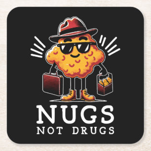 Knusprige Nuggets, keine Drogen Rechteckiger Pappuntersetzer