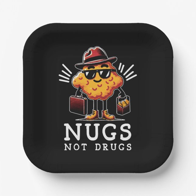 Knusprige Nugs, keine Drogen Pappteller (Vorderseite)