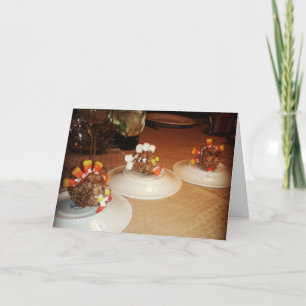 "Knusprige Truthähne" Erntedankfest Karte