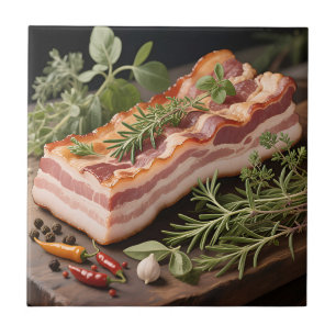 Knuspriger Bacon-Block Kräuter Fliese