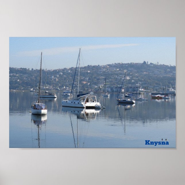 Knysna Boote Wasser Poster (Vorne)