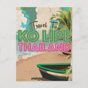 Ko Lipe Thailand Vintage Urlaubsposter Postkarte