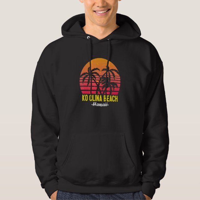Ko Olina Beach Hawaii Oahu Hawaiian Sunset Palm Tr Hoodie (Vorderseite)