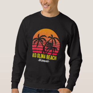 Ko Olina Beach Hawaii Oahu Hawaiian Sunset Palm Tr Sweatshirt