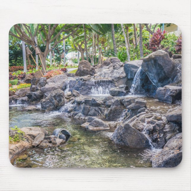 Ko Olina O'Ahu Hawaii Wasserfall Mousepad (Vorne)