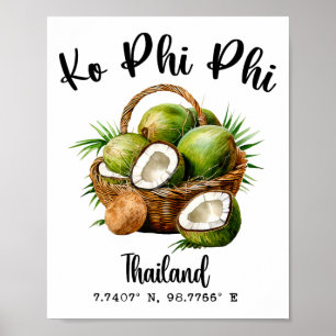 Ko Phi Phi Kokosnuss Thailand Tropisch Koh Insel G Poster