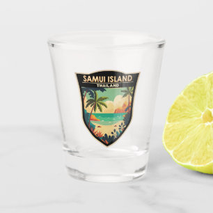 Ko Samui Island Thailand Reisen Art Abzeichen Schnapsglas