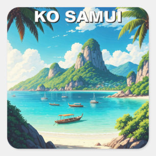 Ko Samui Thailand Quadratischer Aufkleber