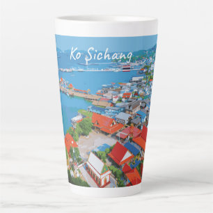 Ko Sichang, Thailand - Lebendige Hafenansicht groß Milchtasse
