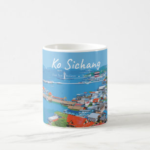 Ko Sichang, Thailand - Lebendige Hafenansicht Kaffeetasse