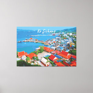 Ko Sichang, Thailand - Lebendige Hafenansicht Leinwanddruck