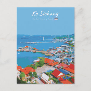 Ko Sichang, Thailand - Lebendige Hafenansicht Postkarte