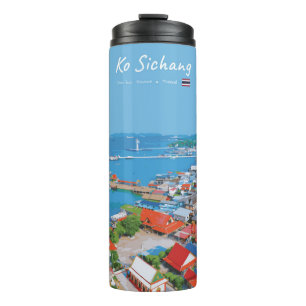 Ko Sichang, Thailand - Lebendige Hafenansicht Thermosbecher
