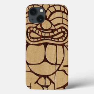 Koa hölzernes Tiki Ailani Surfbrett-iPad Air ケース iPhone 13 Hülle