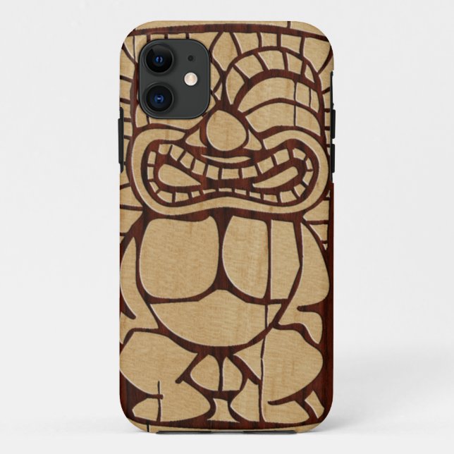 Koa hölzernes Tiki Ailani Surfbrett iPhone 5 Case-Mate iPhone Hülle (Rückseite)