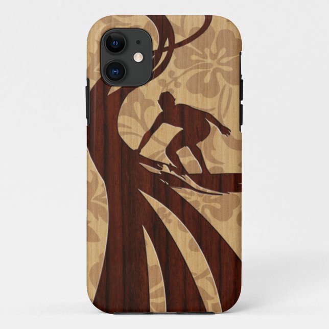 Koa Wood Surfer Surfboard iPhone 5 Hüllen (Rückseite)