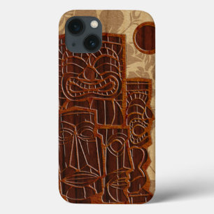 Koa Wood Tiki Sun Surfboard iPad Mini Retina iPhone 13 Hülle