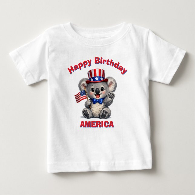Koala (5af) Patriotisches Kinder T-Shirt (Vorderseite)