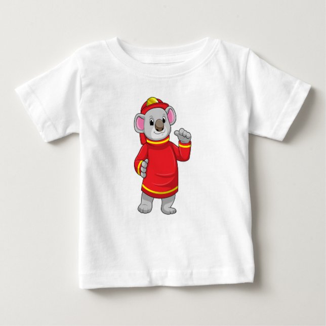 Koala als Feuerwehrmann mit Helmet Baby T-shirt (Vorderseite)