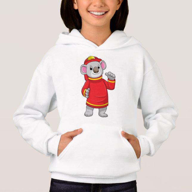 Koala als Feuerwehrmann mit Helmet Hoodie (Vorderseite)
