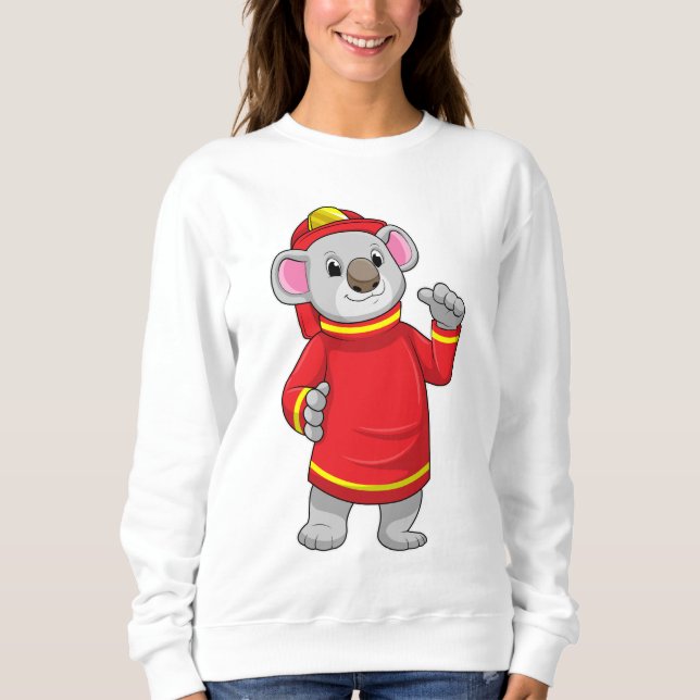 Koala als Feuerwehrmann mit Helmet Sweatshirt (Vorderseite)