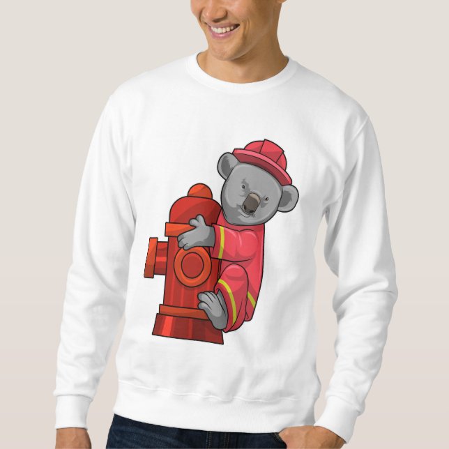 Koala als Feuerwehrmann mit Hydranten Sweatshirt (Vorderseite)