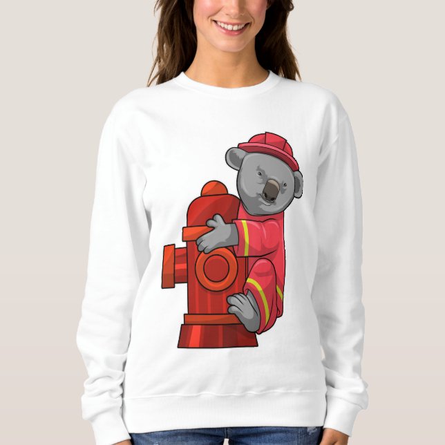 Koala als Feuerwehrmann mit Hydranten Sweatshirt (Vorderseite)