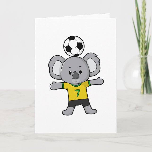 Koala als Fußballspieler mit Fußball Karte (Vorderseite)