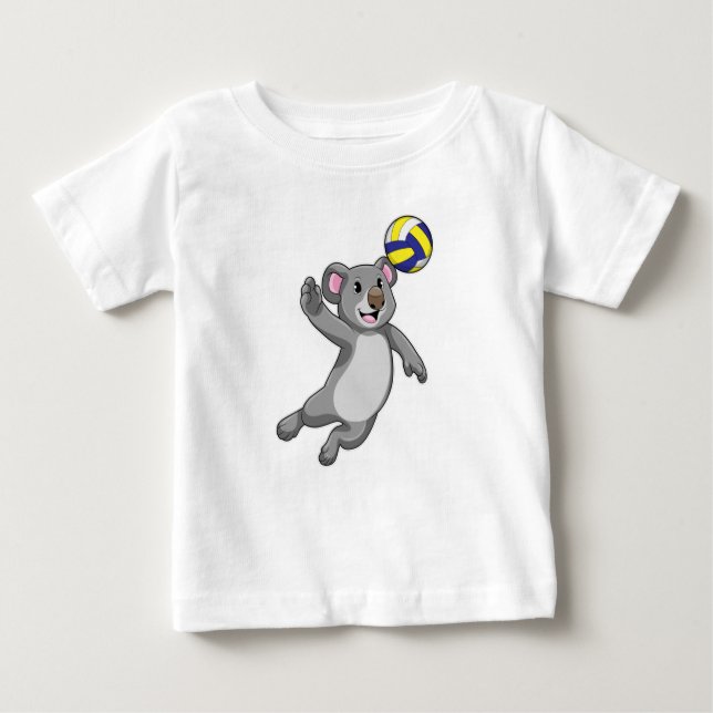 Koala als Volleyballspieler mit Volleyball Baby T-shirt (Vorderseite)