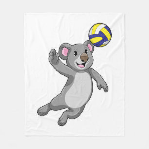 Koala als Volleyballspieler mit Volleyball Fleecedecke