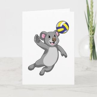 Koala als Volleyballspieler mit Volleyball Karte