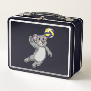 Koala als Volleyballspieler mit Volleyball Metall Brotdose
