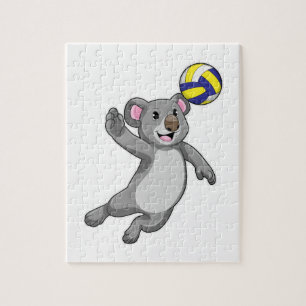 Koala als Volleyballspieler mit Volleyball Puzzle