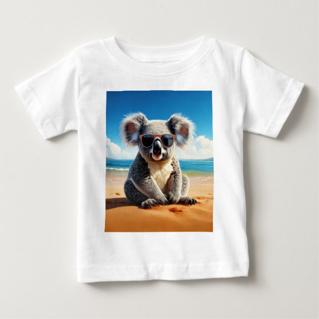 Koala am Sandstrand Baby T-shirt (Vorderseite)