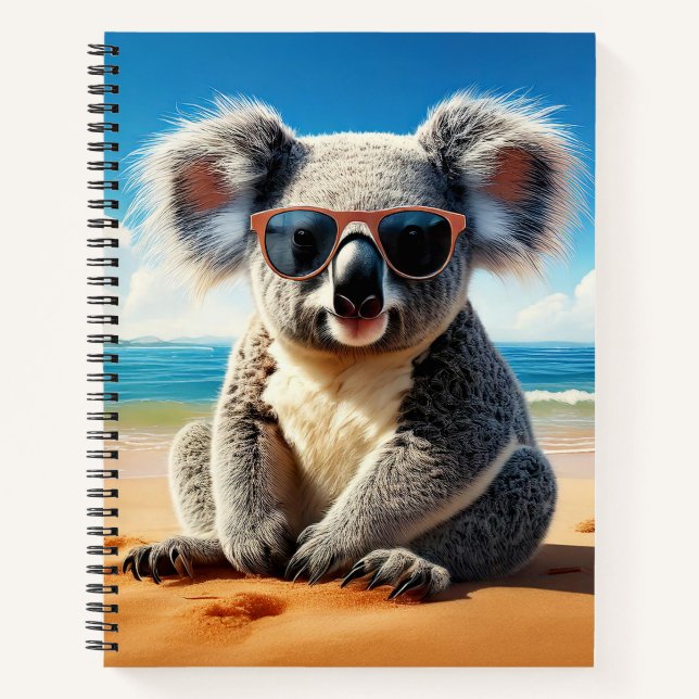 Koala am Sandstrand Notizbuch (Vorderseite)