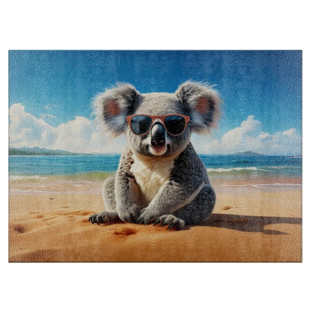 Koala am Sandstrand Schneidebrett (Vorderseite)