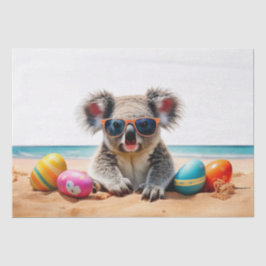 Koala am Strand mit Ostereiern Seidenpapier