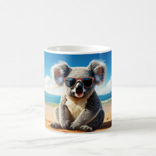 Koala an einem sandigen Strand Kaffeetasse