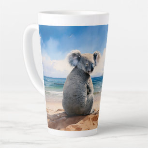 Koala an einem sandigen Strand  Milchtasse