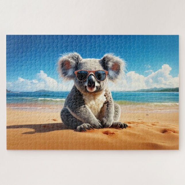 Koala an einem sandigen Strand  Puzzle (Horizontal)