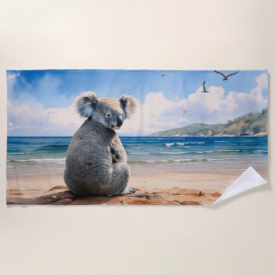 Koala an einem sandigen Strand Strandtuch