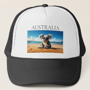 Koala an einem sandigen Strand Truckerkappe