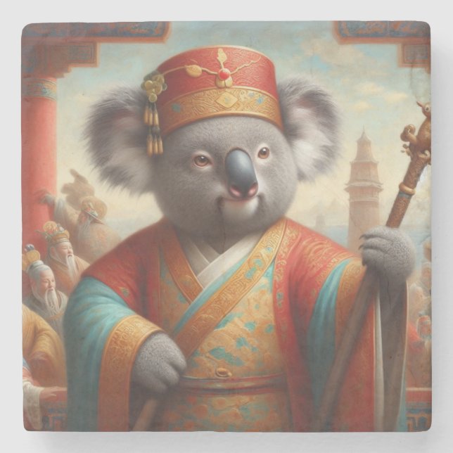 Koala Ancient China Steinuntersetzer (Vorderseite)