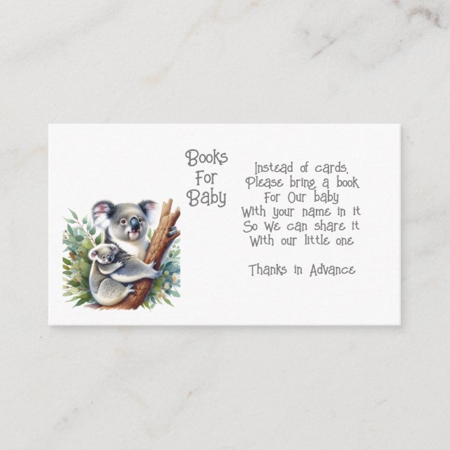 Koala Animal Books for Baby Enclosure Card Begleitkarte (Vorderseite)