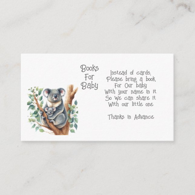 Koala Animal Books for Baby Enclosure Card Begleitkarte (Vorderseite)