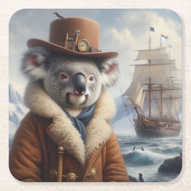 Koala Arctic Explorer Rechteckiger Pappuntersetzer (Vorderseite)