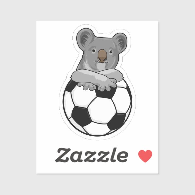 Koala at Soccer Sports Aufkleber (Blatt)