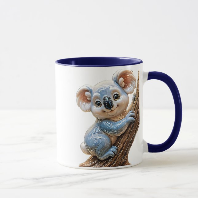Koala auf Baumstamm Tasse (Rechts)