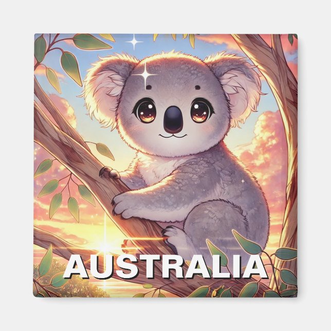 Koala auf dem Baum Australien Reisen Magnet (Vorne)